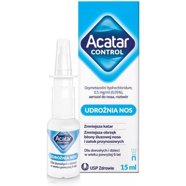 Akatar Control is used to treat swelling of the mucous membranes in acute rhinitis.