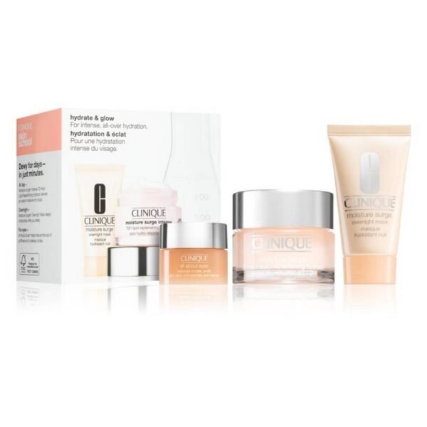 Tout pour une belle peau dans un seul flacon. Le coffret Clinique Hydrate & Glow vous ravira vous ou vos proches en cadeau.