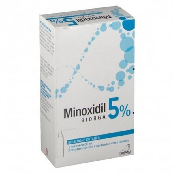 Minoxidil Biorga 5% solución para aplicación cutánea - 3 botellas 60ml, Minoxidil Biorga 5% solución para aplicación cutánea - 3 frascos 60ml