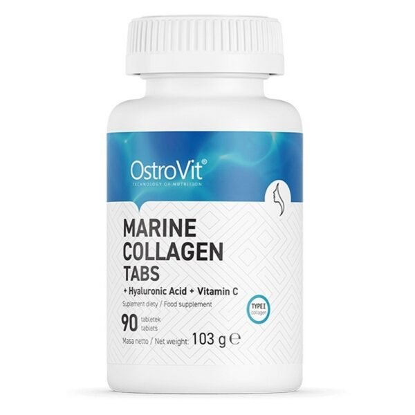 OstroVit Marine Collagen + Hyaluronic Acid + Vitamin C is a modern dietary supplement in the form of tablets, the ingredients contained in it can help improve skin elasticity and the health of cartilage, gums, bones and teeth.